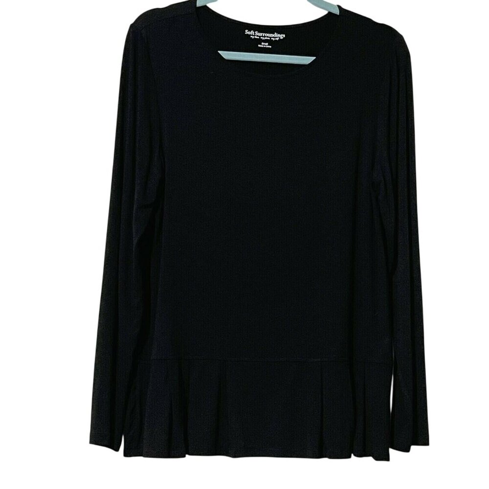 Soft Surroundings Size Small Black Long Sleeve Flowy Top